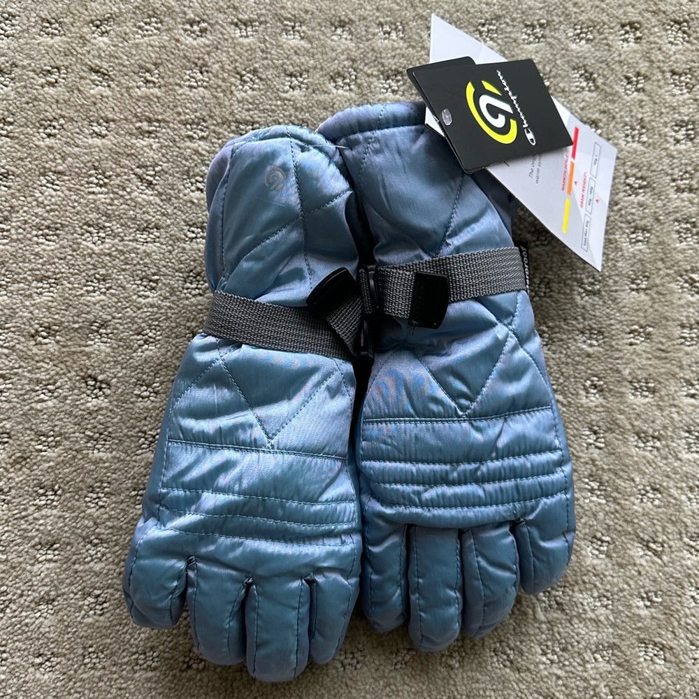 NWT C9 Champion Blue Girls’Waterproof Thinsulate Snow/Ski Gloves, 8/16